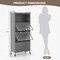 Space-Saving 5-Tier Kitchen Rack with Retractable Flip-Up Doors and Casters